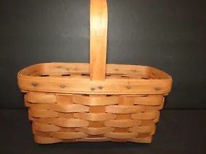 Longaberger 1990 Rechteck Korb mit stationärem Griff 9,25" x 5" x 4,7,5" - Bild 1 von 6