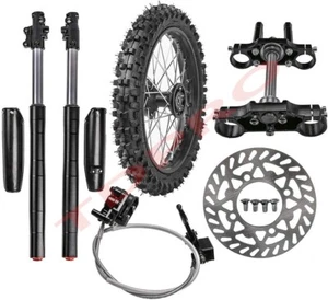 14" Wheel Kit 60/100-14 Tyre + Front Forks Triple Tree Dirt Bike CRF KLX TTR 110 - Picture 1 of 11