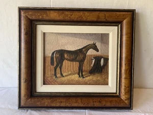 Original Antique Oil On Canvas Painting of a Thoroughbred Race Horse - Picture 1 of 8