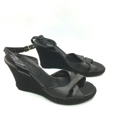 Alpargatas a cuadros negras grises Burberry para mujer con correa en el tobillo cuñas talla 9 Foto 1 de 4