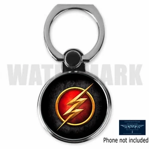 THE FLASH COMICS SUPER HERO INSPIRED CUSTOM METAL PHONE RING HOLDER STAND  - Picture 1 of 2