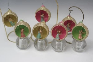 MERKUR GLAS GLIMMER 7 STÜCK DIORAMA REFLEKTOR 3D WEIHNACHTSSCHMUCK ENGEL  - Bild 1 von 8