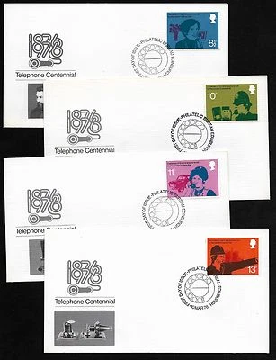 Great Britain #777-780 Telephone Centenary - Set of 4 Fleetwood  FDCs - Image 1 of 4