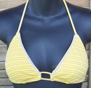 VICTORIA'S SECRET~yellow and khaki striped string bikini top only~S~small~ - Picture 1 of 1
