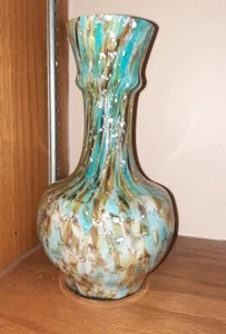 Franz Welz Stevens Williams Glimmer Flitter Glas Vase 7" - Bild 1 von 5