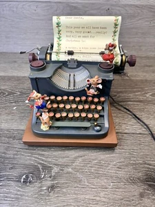 VTG Enesco Typewriter Dear Santa Letter Musical Mice with Adapter - Picture 1 of 11