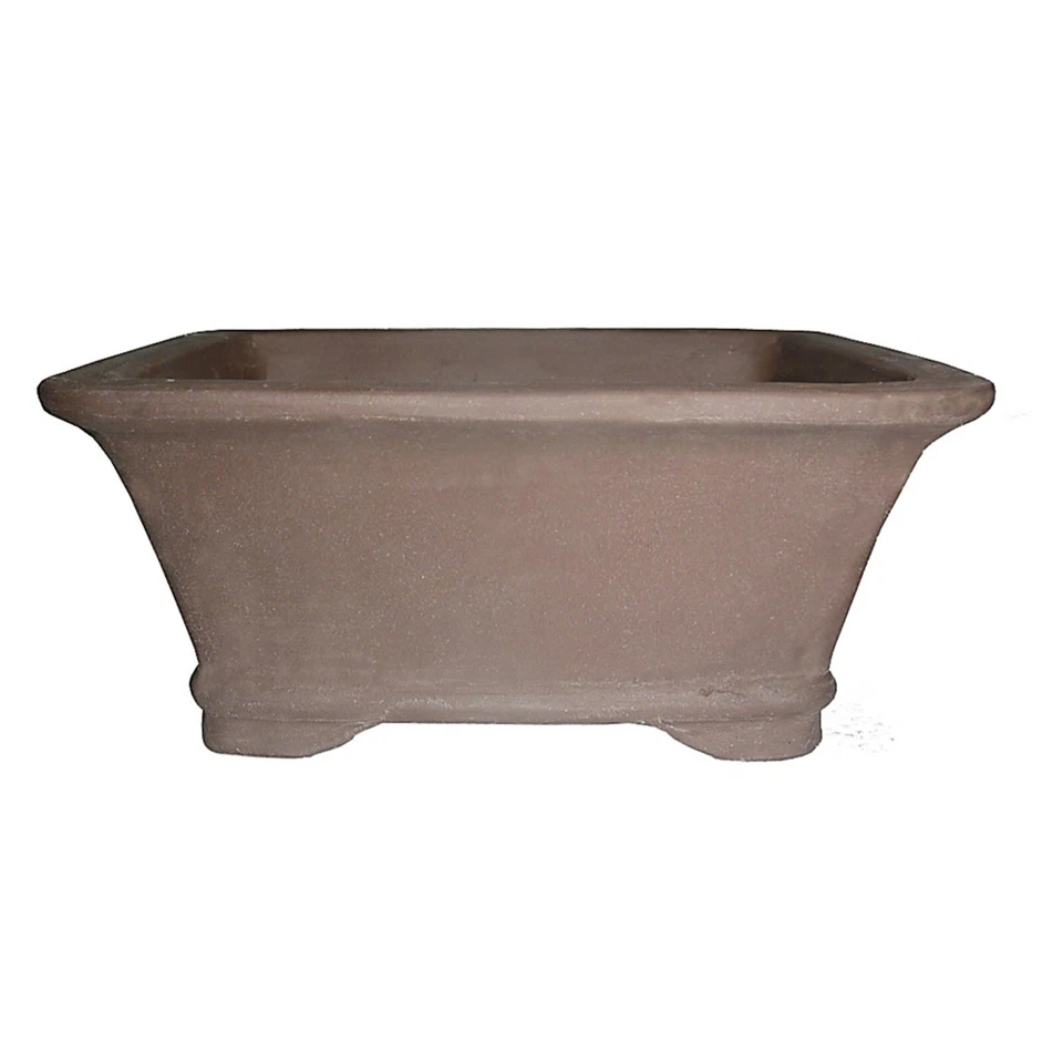 XX-Large Rectangle Bonsai Pot 14.2"х11.5"x4.2" Brown Unglazed Clay Bonsai Pot - Image 1 of 1