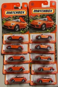 Matchbox lot of 10 2019 VW Beetle Convertible HABANERO ORANGE 2022 Matchbox #14 - Picture 1 of 5