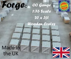 Wooden Crates 3ft Model Train Railway Station Freight New OO HO Gauge 20 Pack - Picture 1 of 6