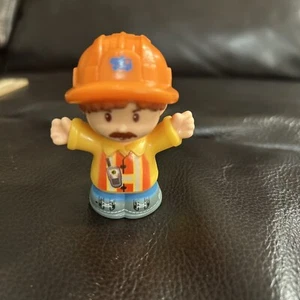 Fisher Price Little People Construction Worker Male Foreman Hard Hat Mustache - Picture 1 of 4