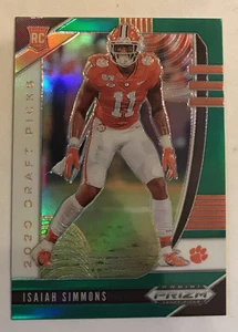 2020 Prizm Draft Picks ISAIAH SIMMONS Green Refractor RC #154 CLEMSON Cardinals - Picture 1 of 2