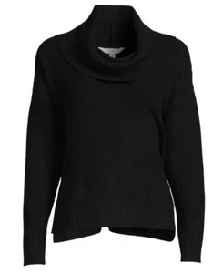 2XL (20) Women's Time & Tru Black Cowl Neck Tunic Sweater Black XXL Extra Soft - Picture 1 of 7