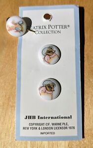 Beatrix Potter Collection Buttons - Two Mrs Tigiwinkle And One Peter Rabbit