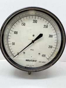 Helicoid Pressure Gauge 2711 0-400 PSI back screw barn find untested steampunk - Picture 1 of 12
