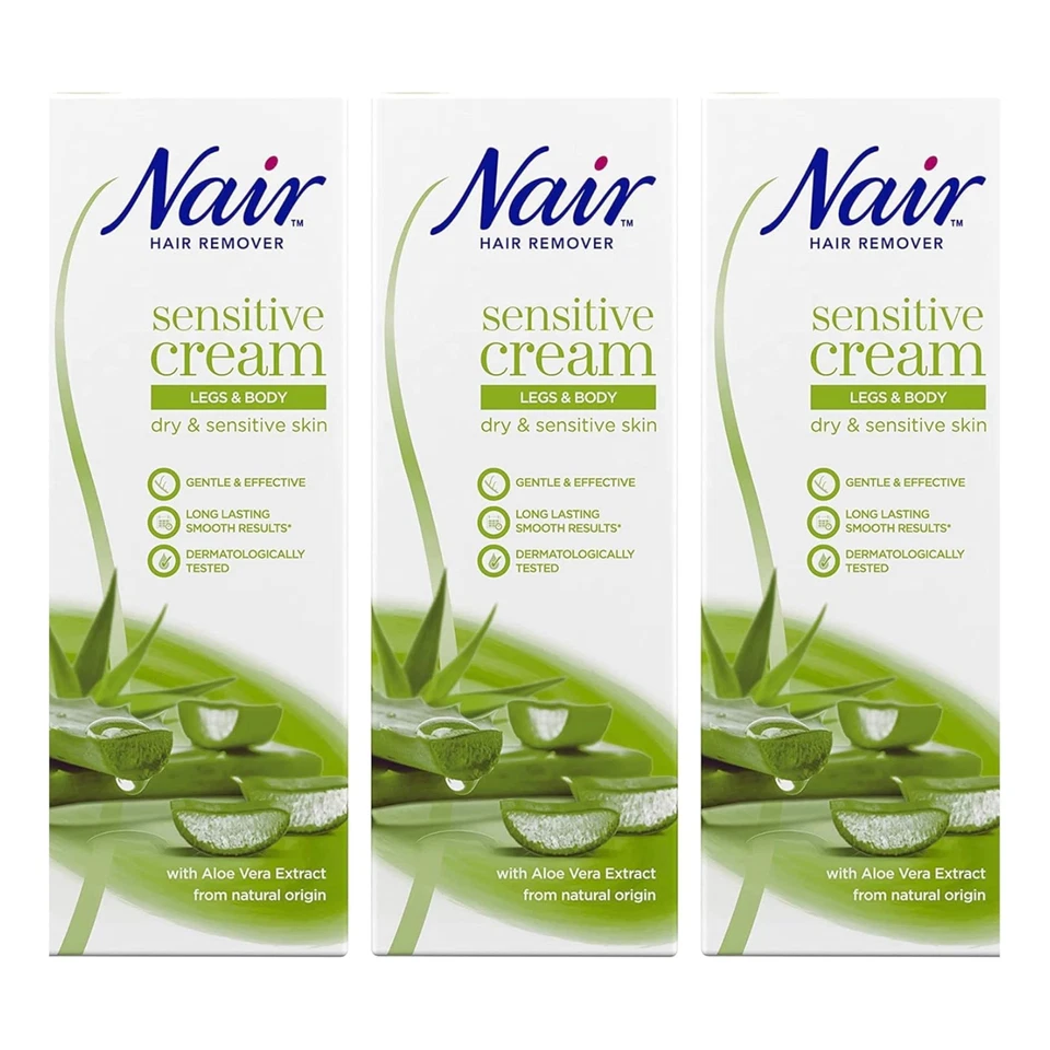 Nair Hair Remover Aloe Vera Sensitive Cream 100ml - 3 pack