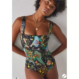 HAH X Free People Vava Printed One-Piece Bodysuit Swim XS - Picture 1 of 11