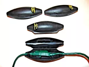 (4 Pack) Plug Slide Guard & Extension Cord Connection Cover Black 14 16 Gauge - Picture 1 of 4