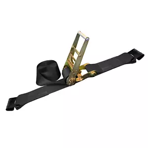 Paquete de 1 remolque de camión plataforma plana gancho plano correa trinquete 3" x 30' EE. UU. NEGRO - Imagen 1 de 10