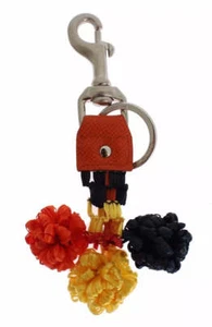 Dolce&Gabbana SICILY Women Multicolor Keyring Raffia Leather Mini Balls Keychain - Picture 1 of 6
