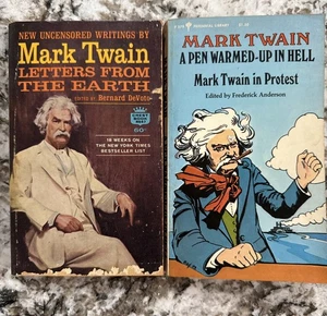 VTG Mark Twain Paperback Books Letters From The Heart, A Len Warmed Up In Hell - Picture 1 of 5