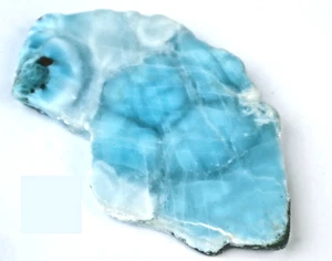 Größte schöne natürliche himmelblaue Larimarplatte Scheibe Exemplar 87 mm 78 g - Bild 1 von 5