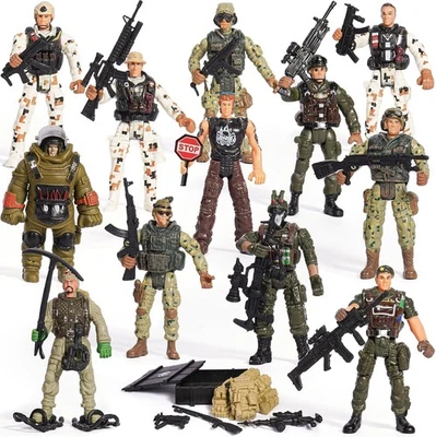 Military Toys with 12 Realistic Army Men Action Figures and Weapon Gear Accessor - Image 1 of 4