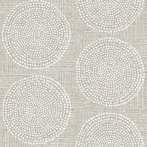 York Salma Beige Medallion Wallpaper FD27120 - Picture 1 of 4