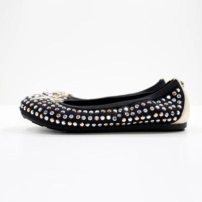 Stuart Weitzman Fannie Tara Black Silver & Gold Studded Ballet Flats - Girls' 1 - Image 1 of 4