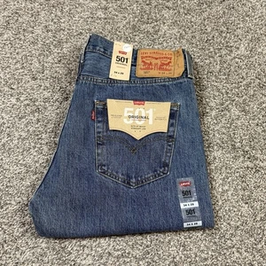Levi's Jeans Uomo 34x29 Denim 501 Vestibilità Originale Dritto Bottone Fly Nuovo con etichette - Foto 1 di 4