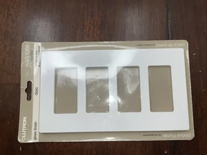 Lutron Claro Plakette 4-Gang Wandplatte - Hochglanz (weiß) keine sichtbaren Schrauben - Bild 1 von 7