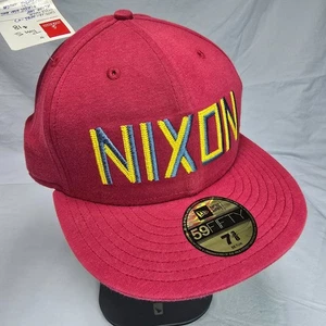 New Era 59FIFTY Baseball Cap Men's 7 3/8 Pink The Nixons Social Club Embroidered - Picture 1 of 8