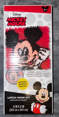 Dimensions Disney Mickey Mouse Latch Hook Kit 12” x 12” Craft BG1 - Image 1 of 3