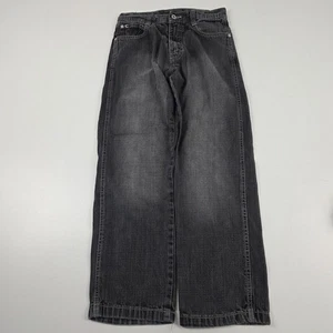 VTG Southpole Red Tab boys size 12 Y2K Distressed Baggy Black Jeans Wide Leg - Picture 1 of 10