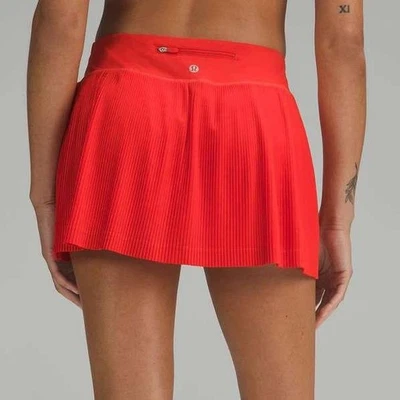 Lululemon Pleat to Street Mid Rise Skirt Hot Heat Red Athletic Skort Size 8 - Image 1 of 4