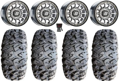 Sedona Sano Bdlk 14" Wheels Ct +30mm 32" MotoClaw Tires Kawasaki Mule Pro FXT - Image 1 of 4