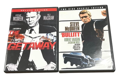 Steve McQueen DVD Movie Lot Bullitt The Getaway Jacqueline Bisset Ali McGraw - Image 1 of 4