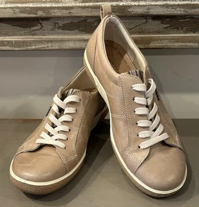 Ecco Schuhe Damen EU 36 US 5-5,5 hellbraun braun Leder atmungsaktiv Schnürschuhe Sneaker - Bild 1 von 8