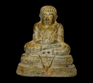RARE STATUETTE DE BOUDDHA EN BRONZE - BIRMANIE 19° S - BRONZE BOUDDHA FIGURE - Picture 1 of 8