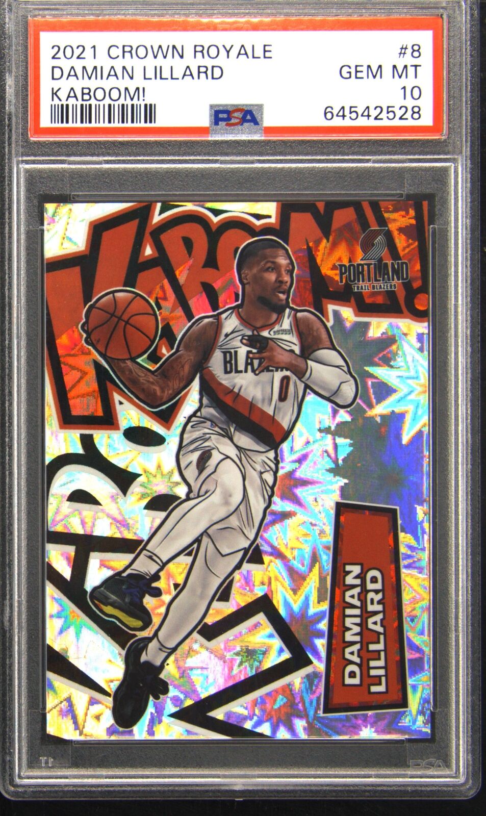 2021 Panini Crown Royale Kaboom! #8 Damian Lillard PSA 10 Gem Mint