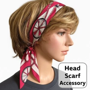 Silk Slim Scarf Retro Equestrian Print Deep Pink Versatile Hairband Bag Neck (15 - Picture 1 of 8