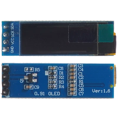 OLED Display Modul 0.91'' SSD1306 128x32 I2C 12832 - Bild 1 von 2