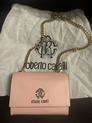Roberto Cavalli  Pink Logo Crest Chain Crossbody Bag - Image 1 of 4