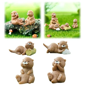 Miniature Otter Figurines Resin Otter Ornaments for Cake Decoration Crafts - Picture 1 of 32