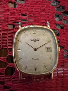 Longines Watch Quartz Mens Square Swiss Made Gold - Picture 1 of 7
