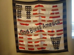 Vantage America Flag God Bless America Neck Silk Scarf 40" X 40" - Picture 1 of 1
