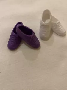 Barbie Doll Purple and White Sneakers Tennis Shoes Lot of Two 2 Pair A3 - Picture 1 of 6