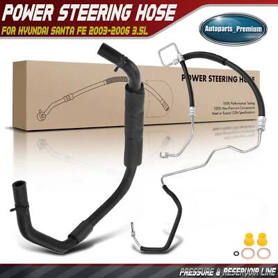 2x Power Steering Pressure & Reservoir Hose for Hyundai Santa Fe 2003-2006 3.5L - Image 1 of 4