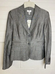 LOFT Blazer Womens Size 6 Gray Linen Career Work Office NWT - Picture 1 of 7
