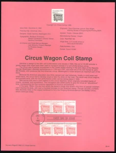 US. SP880A. 2452B. Circus Wagon 1900s Transportation Coil. Souvenir Pages 1992 - Picture 1 of 1