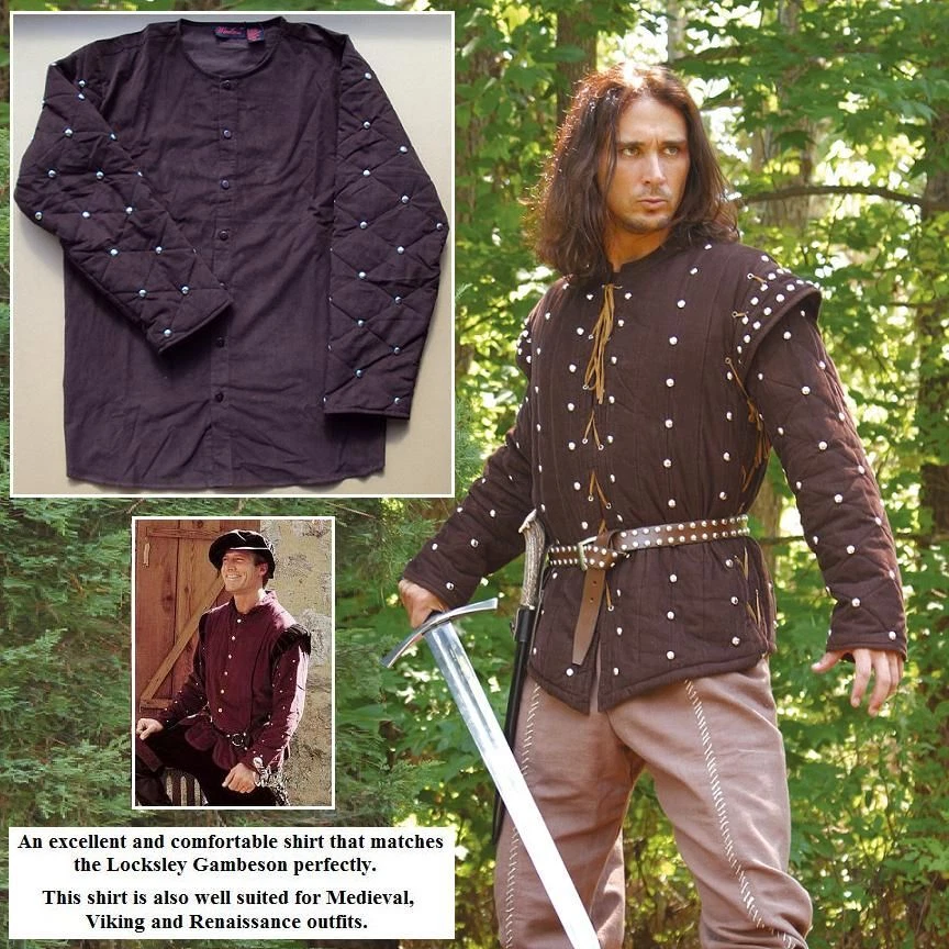 Robin of Locksley Brown Corduroy Shirt With Padded Studded Sleeves - Robin Hood - Image 1 of 1